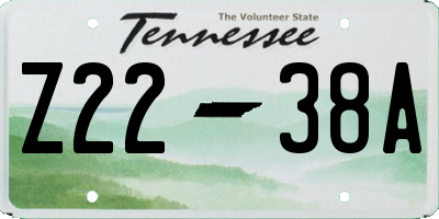 TN license plate Z2238A
