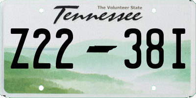 TN license plate Z2238I