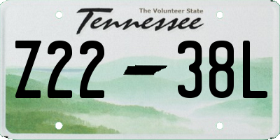 TN license plate Z2238L