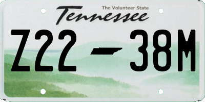 TN license plate Z2238M