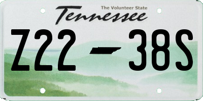 TN license plate Z2238S