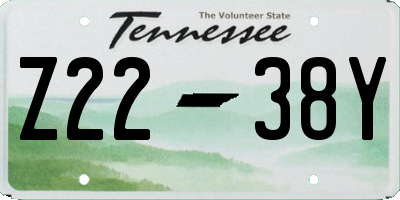 TN license plate Z2238Y