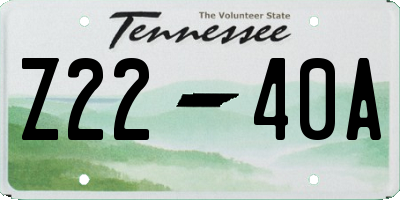 TN license plate Z2240A