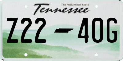 TN license plate Z2240G