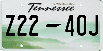 TN license plate Z2240J
