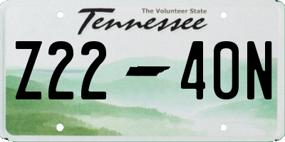 TN license plate Z2240N