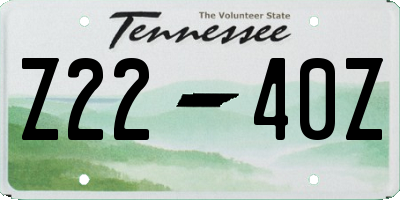 TN license plate Z2240Z