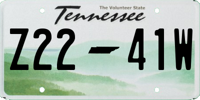 TN license plate Z2241W