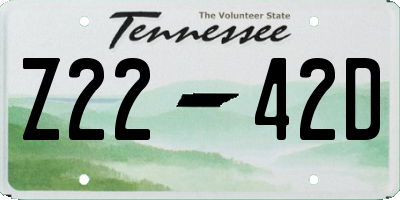 TN license plate Z2242D