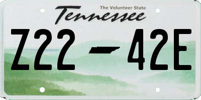 TN license plate Z2242E