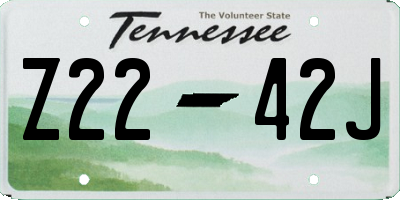 TN license plate Z2242J