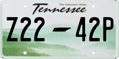 TN license plate Z2242P