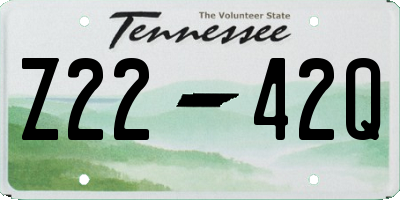 TN license plate Z2242Q