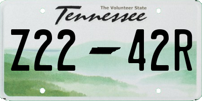 TN license plate Z2242R