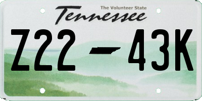 TN license plate Z2243K