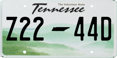 TN license plate Z2244D