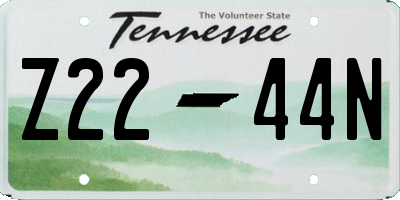 TN license plate Z2244N