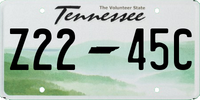 TN license plate Z2245C