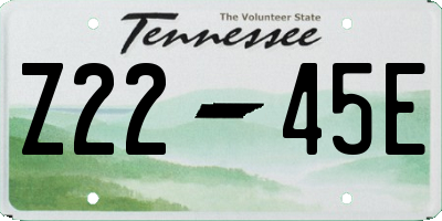 TN license plate Z2245E