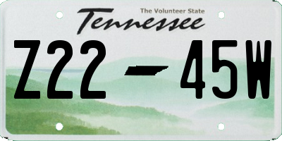 TN license plate Z2245W