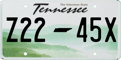 TN license plate Z2245X