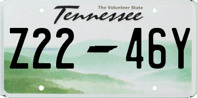 TN license plate Z2246Y