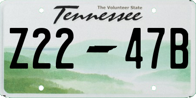 TN license plate Z2247B