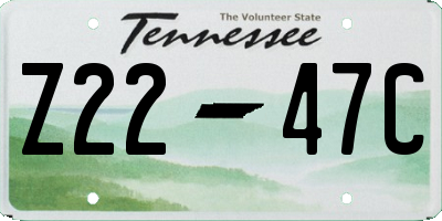TN license plate Z2247C
