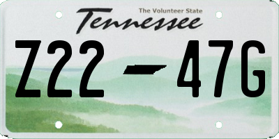TN license plate Z2247G