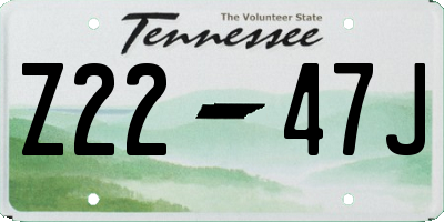 TN license plate Z2247J