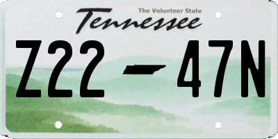 TN license plate Z2247N