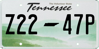 TN license plate Z2247P