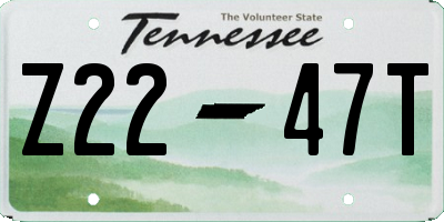 TN license plate Z2247T