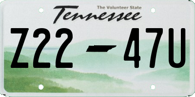 TN license plate Z2247U