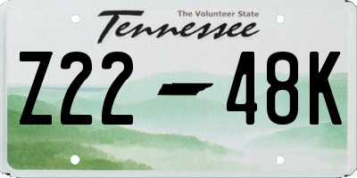 TN license plate Z2248K