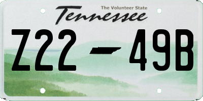 TN license plate Z2249B