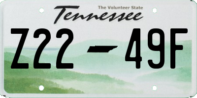 TN license plate Z2249F