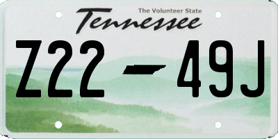 TN license plate Z2249J
