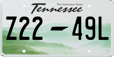 TN license plate Z2249L