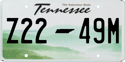 TN license plate Z2249M