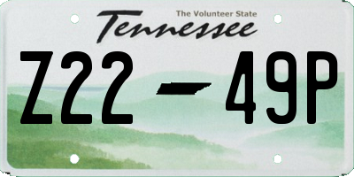 TN license plate Z2249P