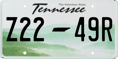 TN license plate Z2249R