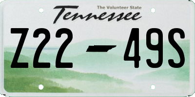 TN license plate Z2249S