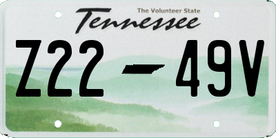 TN license plate Z2249V