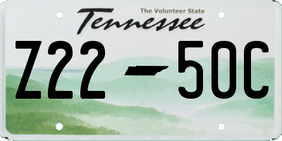 TN license plate Z2250C