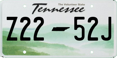 TN license plate Z2252J