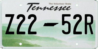 TN license plate Z2252R