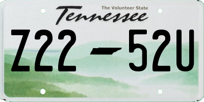 TN license plate Z2252U