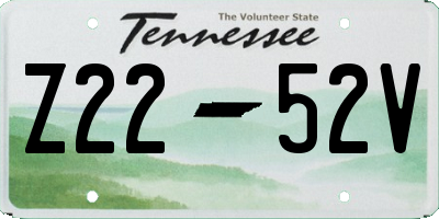 TN license plate Z2252V