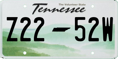 TN license plate Z2252W